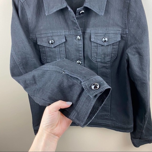 Code Bleu Black womens fall Madeline Denim Jacket - Picture 6 of 10